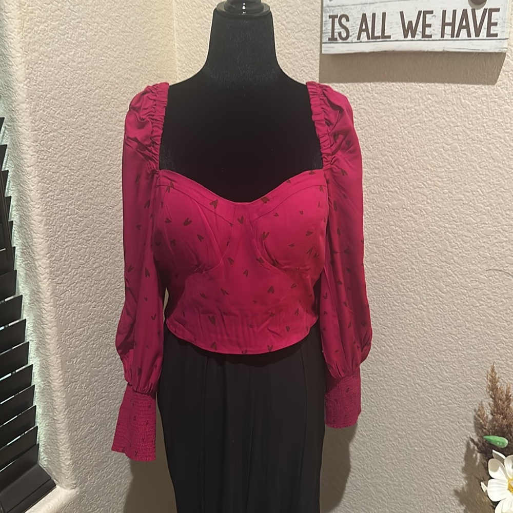 Bar III Pink and Black Women's Top